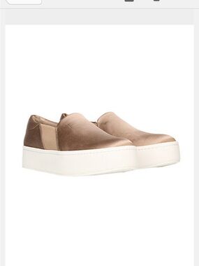 Vince Warren Sneaker - Size 7.5 / Women's Slip-On PlatformSneakers in Taupe/Gold